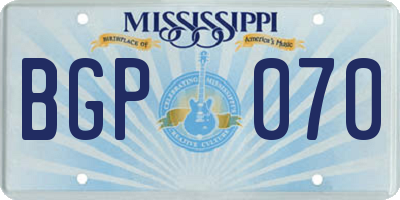 MS license plate BGP070
