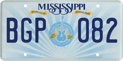 MS license plate BGP082