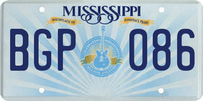 MS license plate BGP086