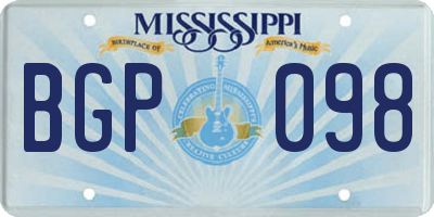 MS license plate BGP098