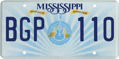 MS license plate BGP110