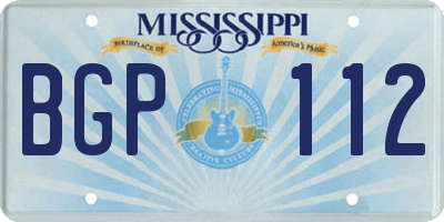 MS license plate BGP112