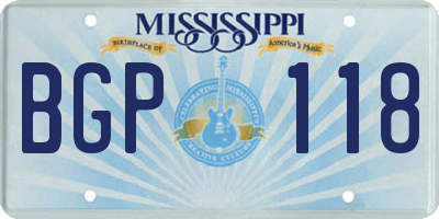 MS license plate BGP118