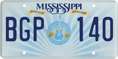 MS license plate BGP140