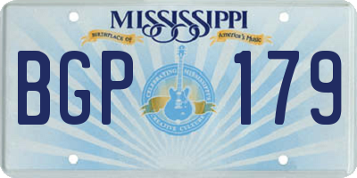MS license plate BGP179