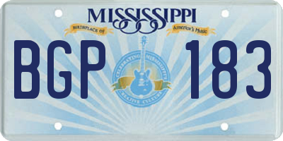 MS license plate BGP183
