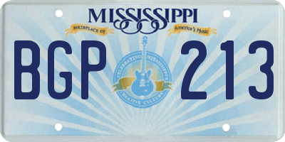 MS license plate BGP213