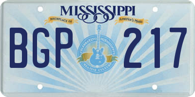 MS license plate BGP217