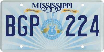 MS license plate BGP224