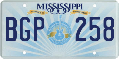 MS license plate BGP258