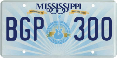 MS license plate BGP300