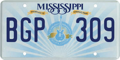 MS license plate BGP309