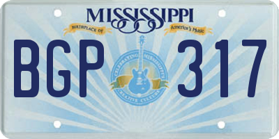 MS license plate BGP317