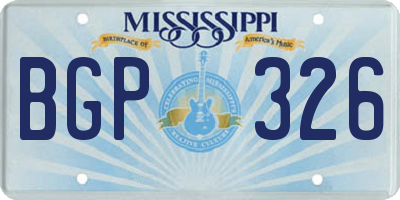 MS license plate BGP326