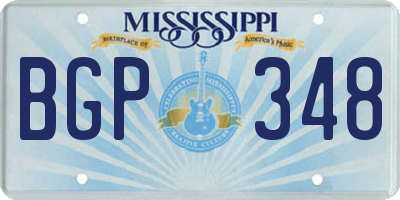 MS license plate BGP348