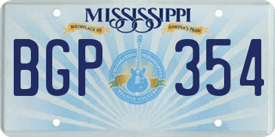 MS license plate BGP354