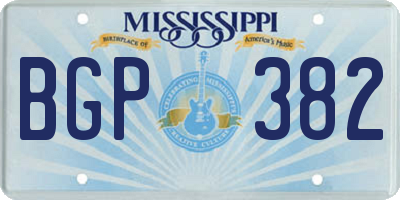 MS license plate BGP382