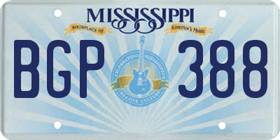 MS license plate BGP388