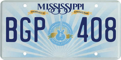 MS license plate BGP408