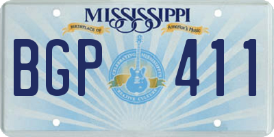 MS license plate BGP411