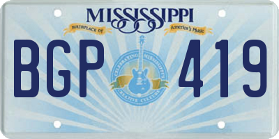 MS license plate BGP419