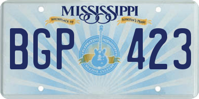 MS license plate BGP423