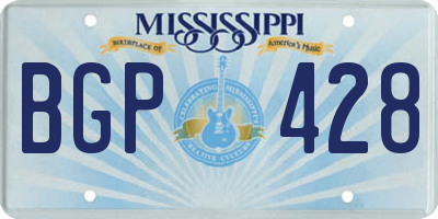 MS license plate BGP428