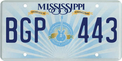 MS license plate BGP443