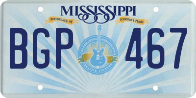 MS license plate BGP467