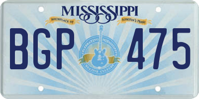 MS license plate BGP475