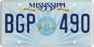 MS license plate BGP490