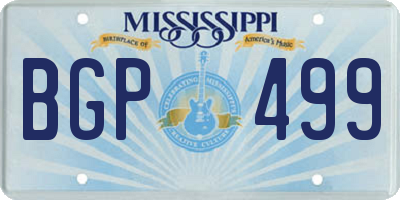 MS license plate BGP499