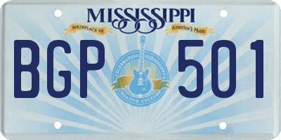 MS license plate BGP501