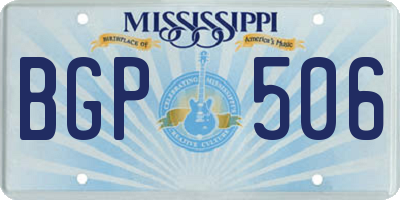 MS license plate BGP506