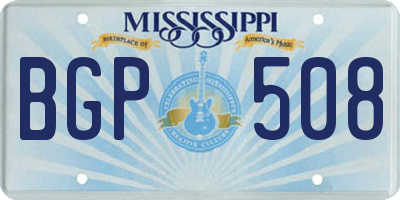 MS license plate BGP508
