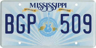 MS license plate BGP509