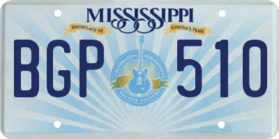 MS license plate BGP510