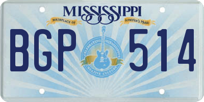MS license plate BGP514