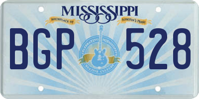 MS license plate BGP528