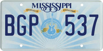 MS license plate BGP537
