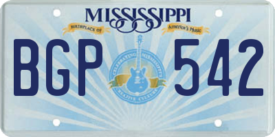 MS license plate BGP542