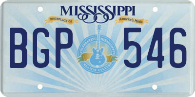 MS license plate BGP546