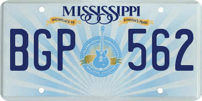 MS license plate BGP562