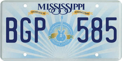 MS license plate BGP585
