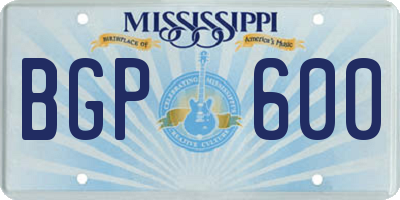 MS license plate BGP600