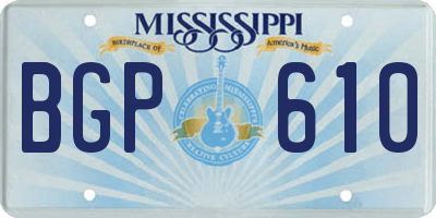 MS license plate BGP610