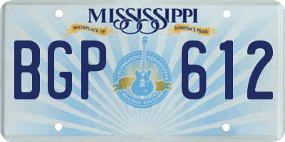 MS license plate BGP612