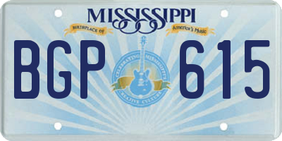 MS license plate BGP615