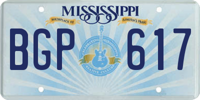 MS license plate BGP617