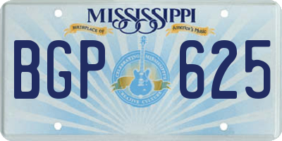 MS license plate BGP625